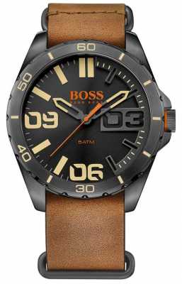 Hugo Boss Orange Mens Brown Leather Strap Black Case 1513316 Hugo Boss Orange Mens Brown Leather Strap Black Case 1513316