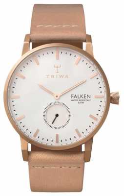 Triwa Unisex White Dial Leather Strap Rose Falken FAST101-CL010614 Triwa Unisex White Dial Leather Strap Rose Falken FAST101-CL010614