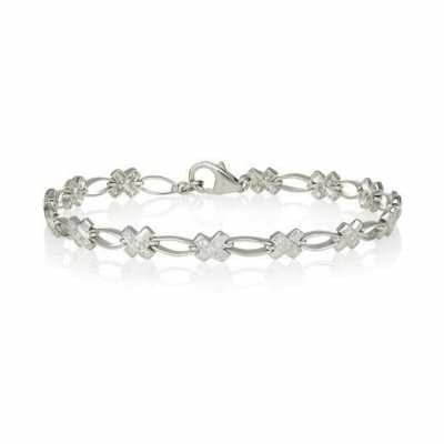Perfection Swarovski Silver Stone Set Kiss Bracelet B8002 Perfection Swarovski Silver Stone Set Kiss Bracelet B8002