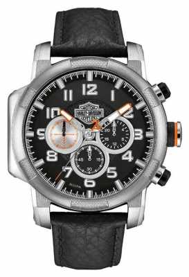 Harley Davidson Mens Black Leather Strap Black Dial 76B172 Harley Davidson Mens Black Leather Strap Black Dial 76B172