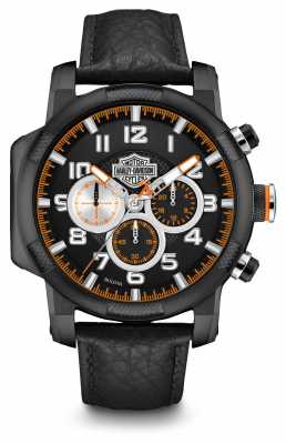 Harley Davidson Mens Black Leather Strap Chronograph 78B139 Harley Davidson Mens Black Leather Strap Chronograph 78B139
