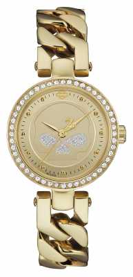 Harley Davidson Womens Gold Tone Strap Gold Dial 78L121 Harley Davidson Womens Gold Tone Strap Gold Dial 78L121