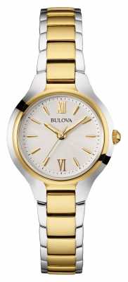 Bulova Womens Two Tone Strap White Dial 98W221 Bulova Womens Two Tone Strap White Dial 98W221