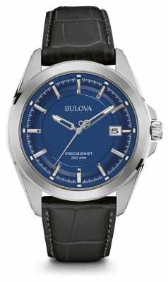 Bulova Mens Blue Dial Black Leather Strap 96B257 Bulova Mens Blue Dial Black Leather Strap 96B257