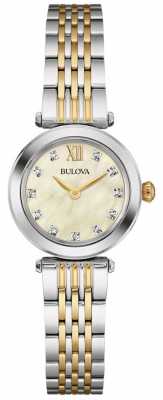 Bulova Womens Two Tone Strap Mother Of Pearl Dial 98S154 Bulova Womens Two Tone Strap Mother Of Pearl Dial 98S154