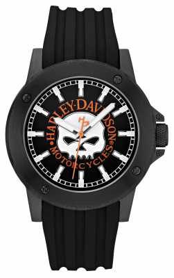 Harley Davidson Mens Leather Black Strap Black Dial 78A115 Harley Davidson Mens Leather Black Strap Black Dial 78A115