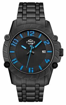 Harley Davidson Mens Black Strap Black Case 78B132 Harley Davidson Mens Black Strap Black Case 78B132