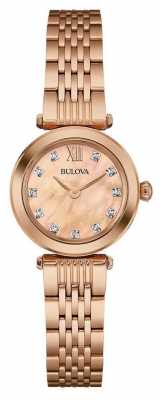 Bulova Womens Mother Of Pearl Dial Rose Gold Strap 97S116 Bulova Womens Mother Of Pearl Dial Rose Gold Strap 97S116