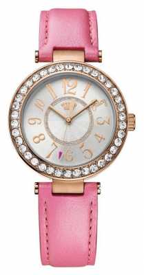 Juicy Couture Womens Pink Leather Strap Round White Dial 1901398 Juicy Couture Womens Pink Leather Strap Round White Dial 1901398