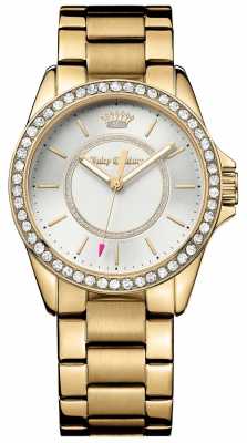 Juicy Couture Womens Gold Metal Strap Silver Dial 1901409 Juicy Couture Womens Gold Metal Strap Silver Dial 1901409