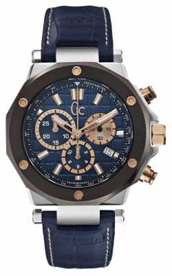 Gc X7202Mens Gc-3 Chronograph Blue Leather Strap X72025G7S Gc X7202Mens Gc-3 Chronograph Blue Leather Strap X72025G7S