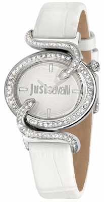 Just Cavalli Sin Silver Dial With White Strap R7251591502 Just Cavalli Sin Silver Dial With White Strap R7251591502