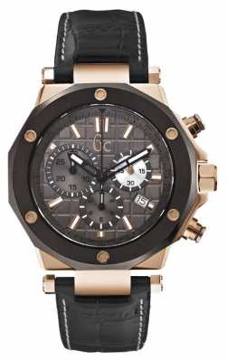 Gc Mens Gc-3 Chronograph Black Leather Strap X72024G5S Gc Mens Gc-3 Chronograph Black Leather Strap X72024G5S