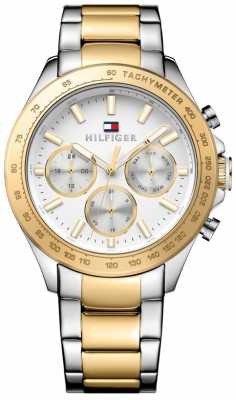 Tommy Hilfiger Mens Hudson Two Tone Bracelet White Dial 1791226 Tommy Hilfiger Mens Hudson Two Tone Bracelet White Dial 1791226