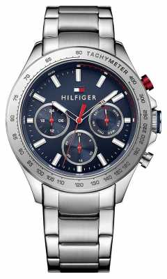 Tommy Hilfiger Mens Hudson Stainless Steel Blue Dial 1791228 Tommy Hilfiger Mens Hudson Stainless Steel Blue Dial 1791228