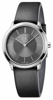 Calvin Klein Mens Minimal Watch Black Leather Strap K3M221C4 Calvin Klein Mens Minimal Watch Black Leather Strap K3M221C4