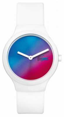 Lacoste Mens Grey Blue Silicone Strap 2020109 Lacoste Mens Grey Blue Silicone Strap 2020109