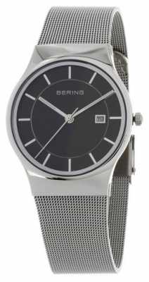 Bering Mens Black Dial Silver Strap 11938-002 Bering Mens Black Dial Silver Strap 11938-002