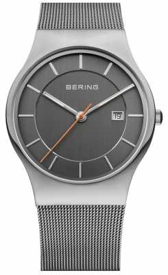 Bering Mens Grey Strap Grey Dial 11938-007 Bering Mens Grey Strap Grey Dial 11938-007