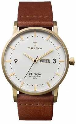 Triwa Unisex Klinga Brown Leather Strap White Dial KLST103-CL010213 Triwa Unisex Klinga Brown Leather Strap White Dial KLST103-CL010213