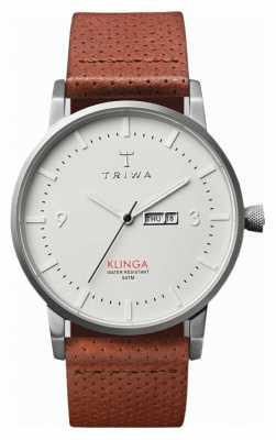 Triwa Unisex Klinga Brown Leather Strap White Dial KLST101-CD010212 Triwa Unisex Klinga Brown Leather Strap White Dial KLST101-CD010212