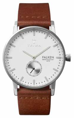 Triwa Mens Falken Brown Leather Strap White Dial FAST103-CL010212 Triwa Mens Falken Brown Leather Strap White Dial FAST103-CL010212