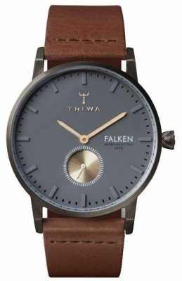 Triwa Mens Falken Brown Leather Grey Dial FAST102-CL010213 Triwa Mens Falken Brown Leather Grey Dial FAST102-CL010213
