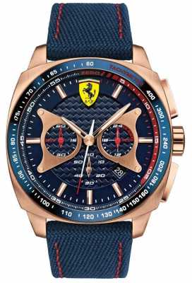 Scuderia Ferrari Mens Blue Fabric Strap Blue Dial 0830293 Scuderia Ferrari Mens Blue Fabric Strap Blue Dial 0830293