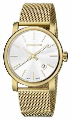 Wenger Mens Urban Vintage Silver Dial Mesh Strap 01.1041.120 Wenger Mens Urban Vintage Silver Dial Mesh Strap 01.1041.120