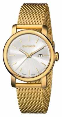Wenger Womens Urban Vintage Silver Dial Gold Strap 01.1021.118 Wenger Womens Urban Vintage Silver Dial Gold Strap 01.1021.118