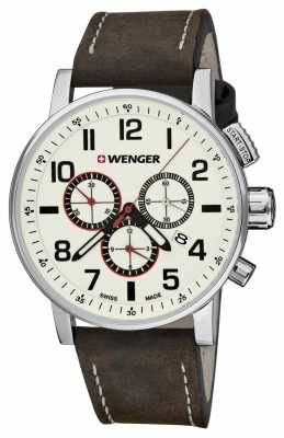 Wenger Mens Attitude Cream Chronograph Dial 01.0343.103 Wenger Mens Attitude Cream Chronograph Dial 01.0343.103