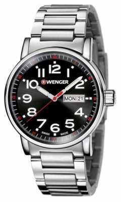 Wenger Mens Attitude Black Dial Steel Strap 01.0341.104 Wenger Mens Attitude Black Dial Steel Strap 01.0341.104