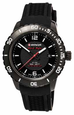 Wenger Mens Roadster Black With Unidirectional Rotating Bezel 01.0851.124 Wenger Mens Roadster Black With Unidirectional Rotating Bezel 01.0851.124
