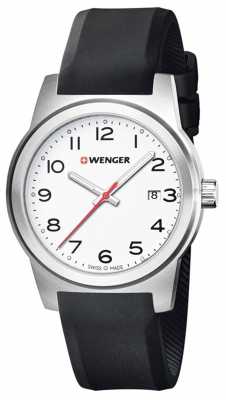 Wenger Mens Field White Dial Black Silicone Strap 01.0441.148 Wenger Mens Field White Dial Black Silicone Strap 01.0441.148