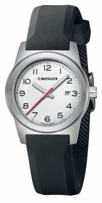 Wenger Womens Field White Dial Black Silicone Strap 01.0411.133 Wenger Womens Field White Dial Black Silicone Strap 01.0411.133