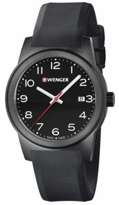 Wenger Mens Field Black Dial Black Silicone Strap 01.0441.151 Wenger Mens Field Black Dial Black Silicone Strap 01.0441.151
