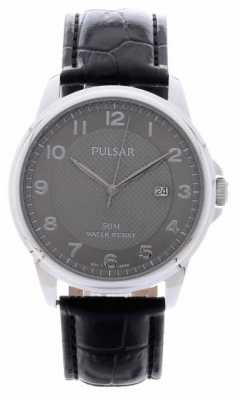 Pulsar Mens Black Leather Strap Silver Dial PS9447X1 Pulsar Mens Black Leather Strap Silver Dial PS9447X1