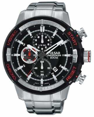 Pulsar Mens Black Patterned Dial Stainless Steel PM3047X1 Pulsar Mens Black Patterned Dial Stainless Steel PM3047X1