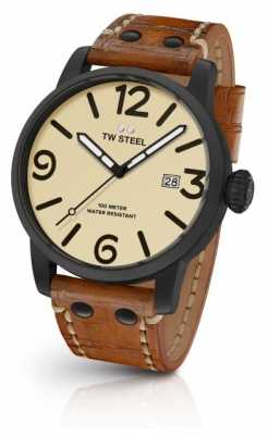 TW Steel Mens Brown Leather Strap Cream Dial MS41 TW Steel Mens Brown Leather Strap Cream Dial MS41