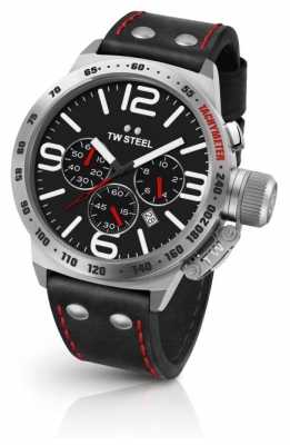 TW Steel Mens Canteen Black Dial Black Leather Strap CS10 TW Steel Mens Canteen Black Dial Black Leather Strap CS10