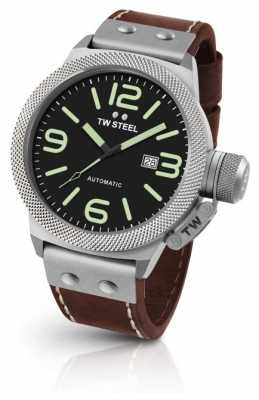 TW Steel Mens Canteen Brown Leather Strap Black Dial CS26 TW Steel Mens Canteen Brown Leather Strap Black Dial CS26