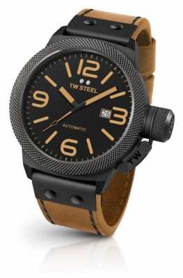 TW Steel Mens Canteen Light Brown Strap Black Dial CS45 TW Steel Mens Canteen Light Brown Strap Black Dial CS45