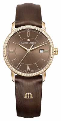 Maurice Lacroix Womens Eliros Brown Calf Silk Stainless Steel EL1094-PVPD1-710-1 Maurice Lacroix Womens Eliros Brown Calf Silk Stainless Steel EL1094-PVPD1-710-1