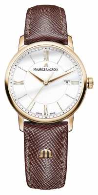 Maurice Lacroix Eliros Womens White Dial Brown Leather Strap EL1094-PVP01-111-1 Maurice Lacroix Eliros Womens White Dial Brown Leather Strap EL1094-PVP01-111-1