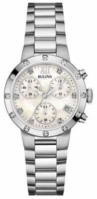 Bulova Womens Diamond Stainless Steel Chronograph 96W202 Bulova Womens Diamond Stainless Steel Chronograph 96W202