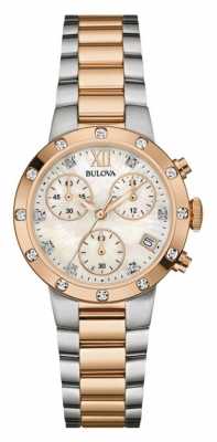 Bulova Womens Diamond Two Tone Chronograph 98W210 Bulova Womens Diamond Two Tone Chronograph 98W210
