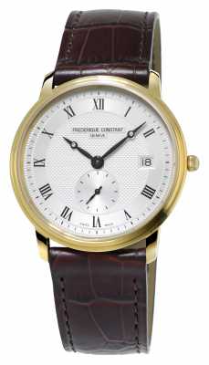 Frederique Constant Slimline Mens Ultra Slim Gold Plated Leather Strap FC-245M4S5 Frederique Constant Slimline Mens Ultra Slim Gold Plated Leather Strap FC-245M4S5