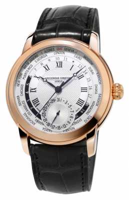 Frederique Constant Manufacture Worldtimer Alligator Strap Rose Gold Plated FC-718MC4H4 Frederique Constant Manufacture Worldtimer Alligator Strap Rose Gold Plated FC-718MC4H4