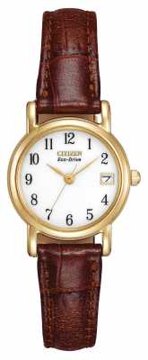 Citizen Womens Brown Leather Strap Strap Eco-Drive EW1272-01A Citizen Womens Brown Leather Strap Strap Eco-Drive EW1272-01A
