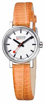 Mondaine Ladies Evo Petite Orange Lizard A658.30301.11SBG Mondaine Ladies Evo Petite Orange Lizard A658.30301.11SBG